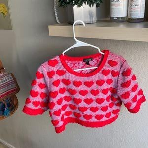 Cropped topshop sweater heart top